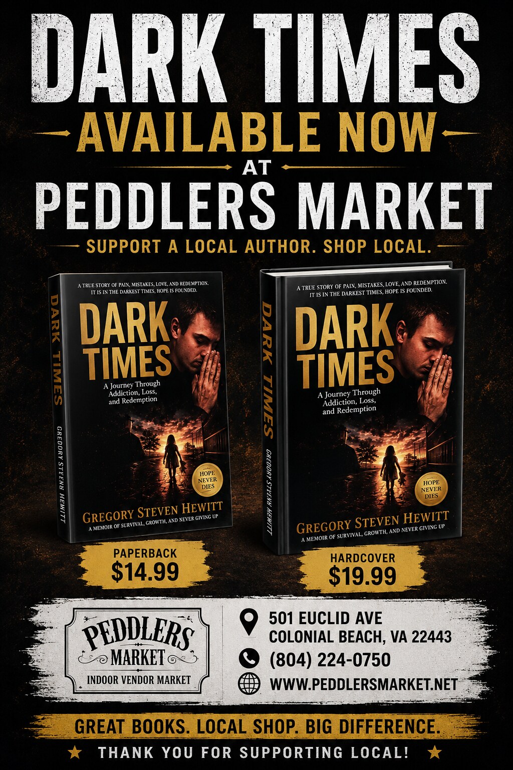 Dark Times availability poster for Peddlers Market
